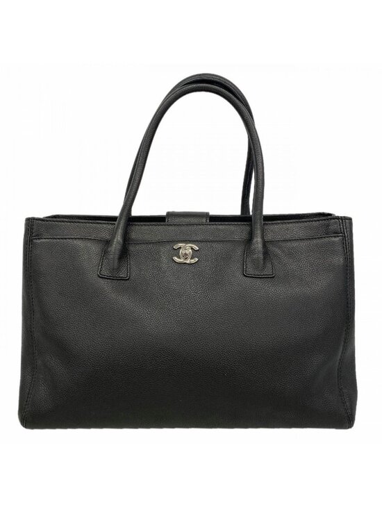 Chanel Handbags - Chanel Tote Executive Leather Black Silver